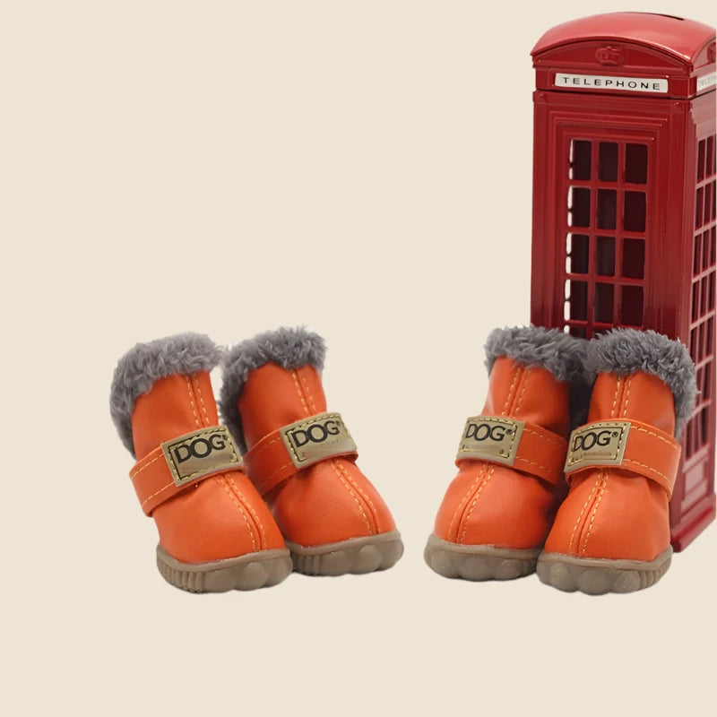 Pet Warm Leather Boots