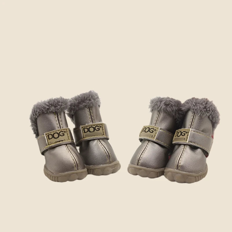 Pet Warm Leather Boots