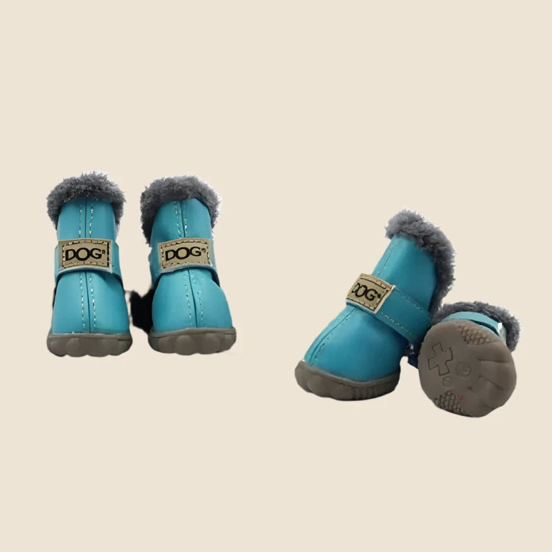 Pet Warm Leather Boots